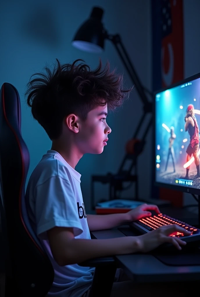 A boy playing free fire with pc player and his name TG°Furqaan