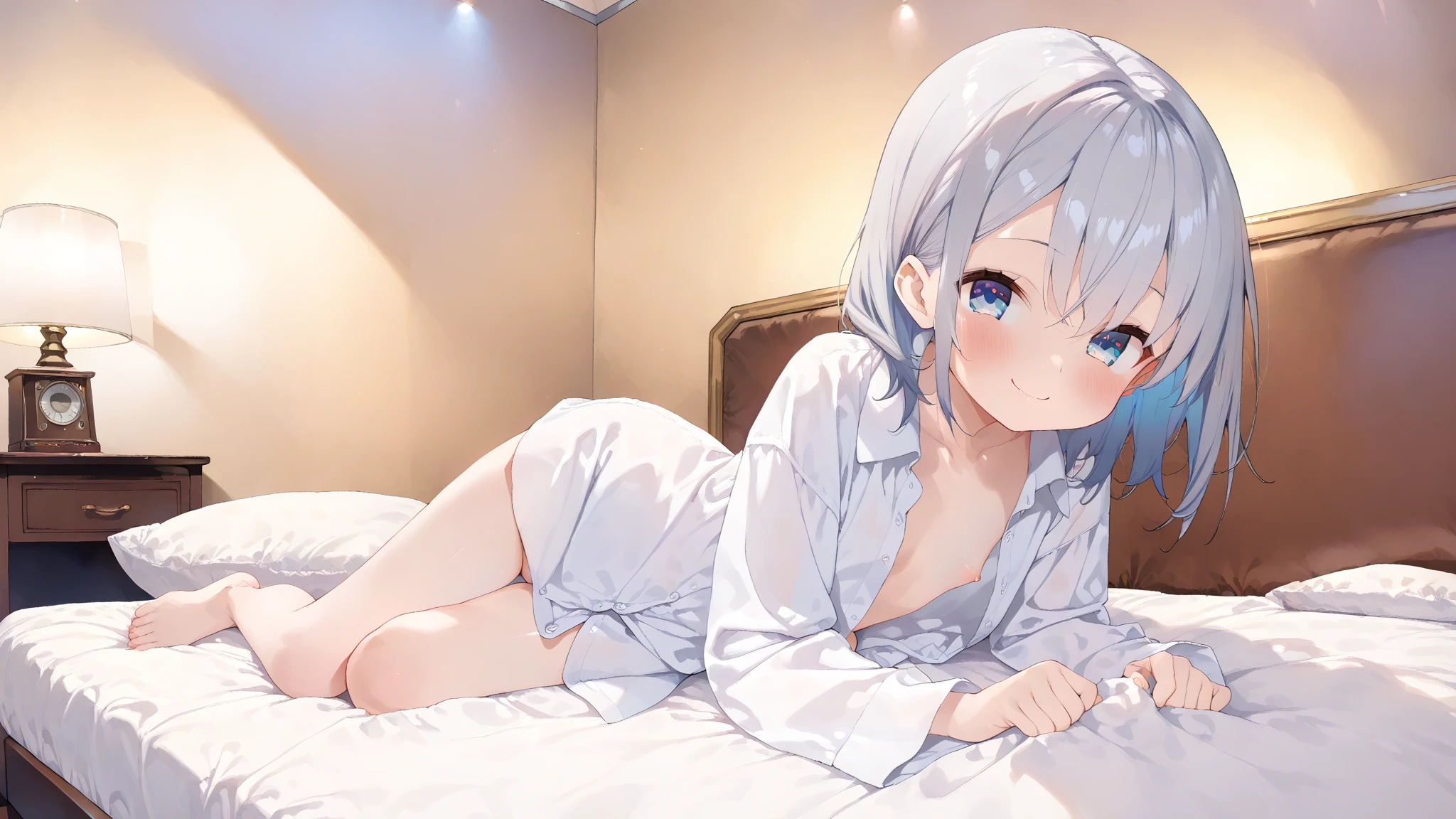 masterpiece, best quality, 1 girl, solo,6 years old, small breasts, Perfect Face, beautiful, nice, anime, girl, tradition, ph Bronya, , Earrings, medium length hair, Gray Hair, Grey Eyes, pantyhose, bedroom, nsfw, naked, female masturbation, sex toy, dildo,