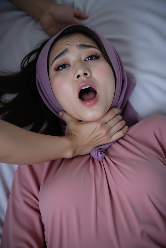 (best quality,realistic:1.37),portrait photography,hijab,white,nude,35 years old,chubby,detailed face, nipple piercing, nude, blow job , porn , blowjob face, fetish, satisfy face, horny face, full body nude. . squeeze breasts nude..