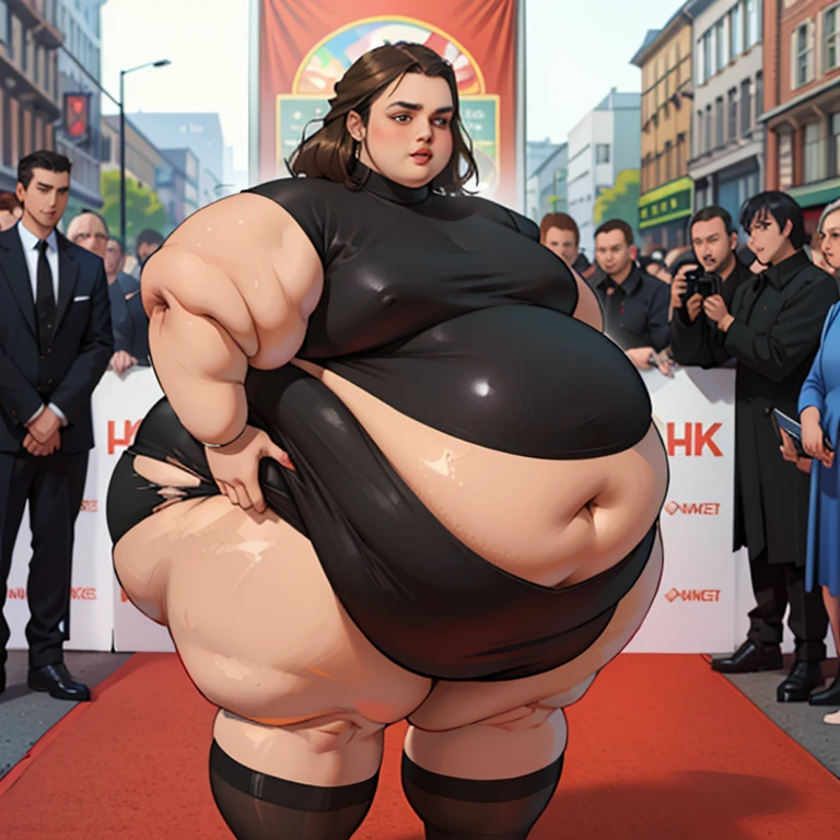 Ssbbw extremely morbidly obese solo Marisa Tomei full body alone wearing a leopard dress