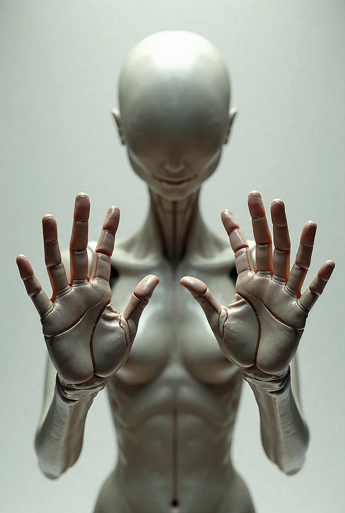 person who extends both arms forward with palms facing up and holds them there for a few seconds. one of the arms involuntarily descends