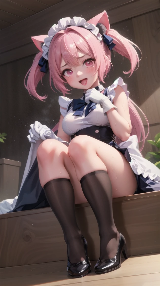 (masterpiece), best quality, expressive eyes, perfect face,nsfw:1.2,full body,embarrassed,breathless:1.4,humid:1.4,angry:1.3,full-face blush:1.3,Outdoor,see-through bunny girl:1.2,in the rain,amazon position,spread legs