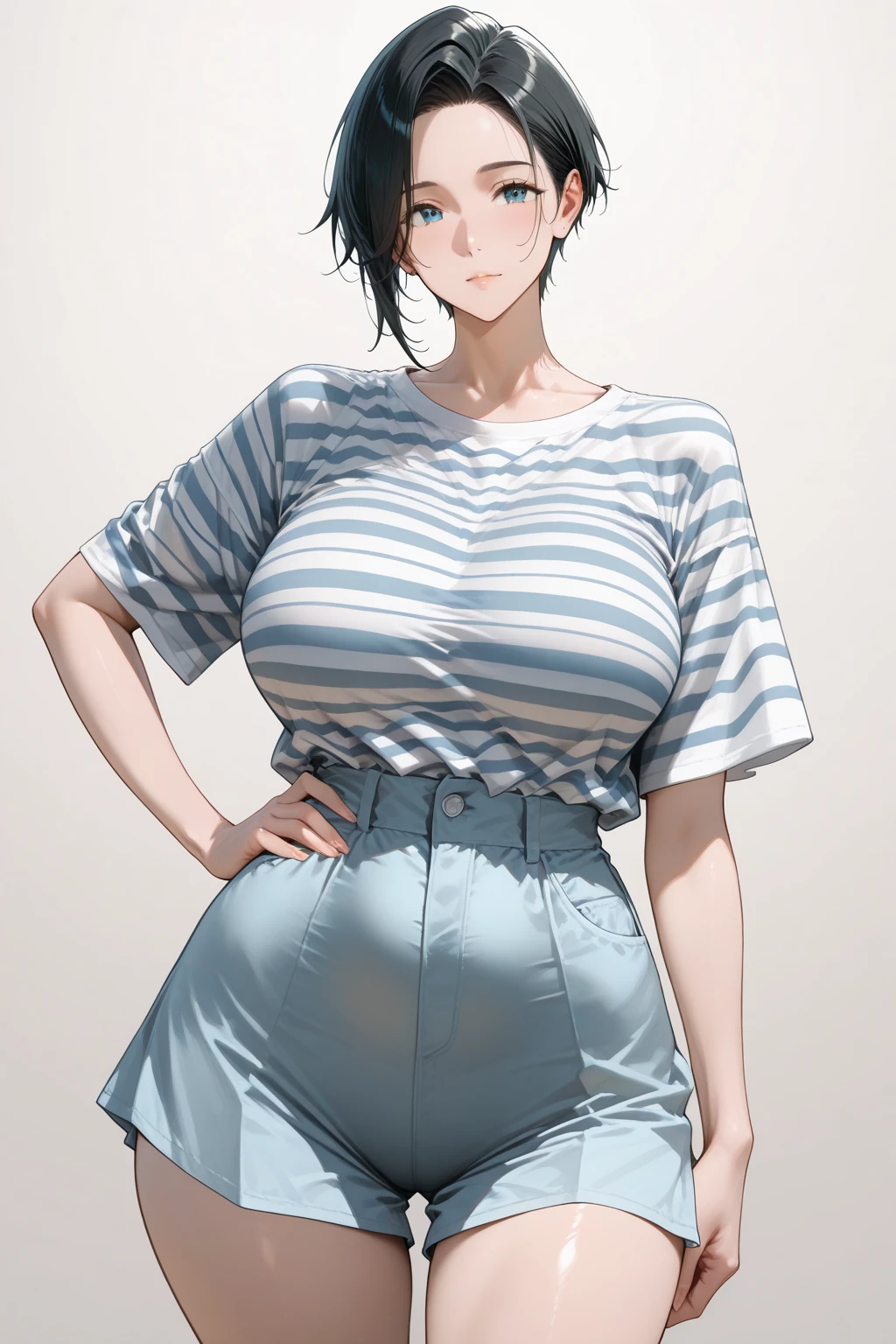 Cool woman,Sharp,boyish,The forehead is visible,Married Woman,whole body,Character portrait,Short Hair,Short Hair,Very Short Hair,slender,Slender,Wet,naked,nude,pants,underwear,全naked