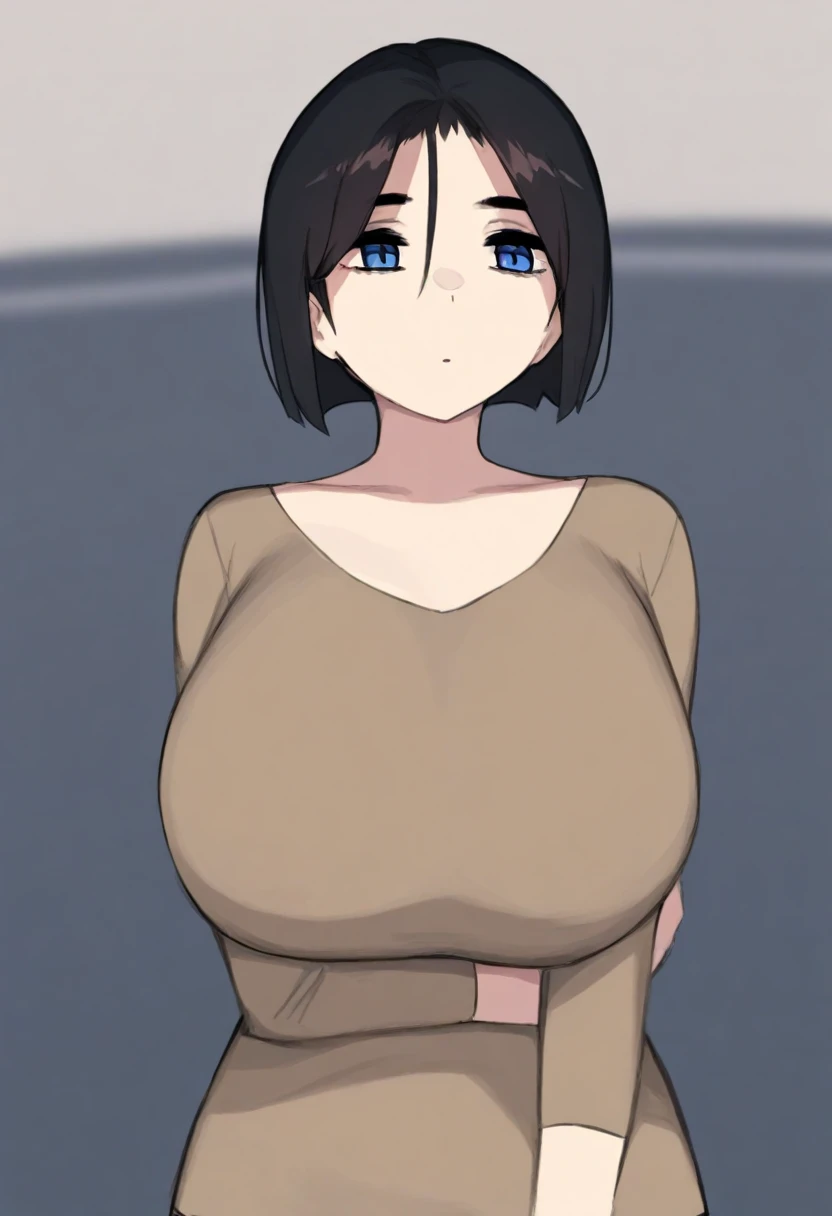 Korra has large breasts and is wearing sport clothes and she is sweating and she has a cute face and she is 18 years old 
