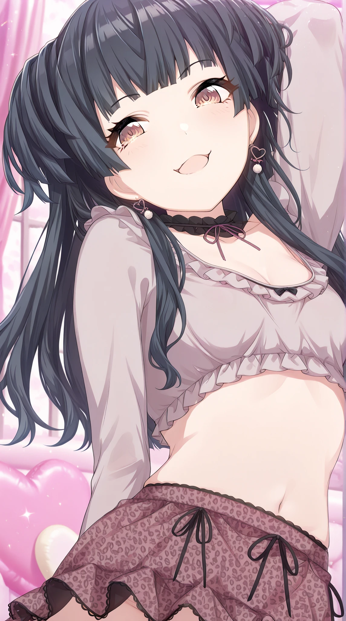 High resolution、4K quality、Highest quality、sister、Female college student、Glamorous Body、The gesture of taking off clothes、Observed Perspective、My brother is looking into my room..、bra、pantiesが床に落ちている、黒のpanties、panties、used underwear、シミ付きpanties、Scattered underwear、panties単体、Laundry basket、strip、Underwear is scattered、Underwear is scattered、床一面たくさんのpanties、Very small room、Undressing scene、Browsing Caution