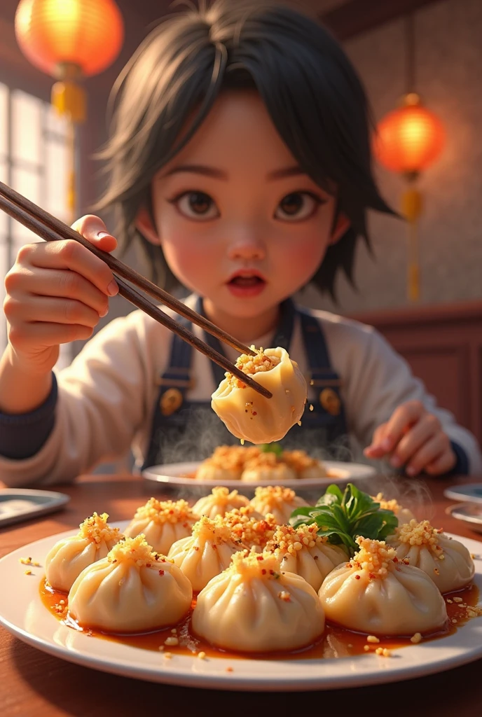 Little girl sweet, Dim sum store production dim sum, flower pots, desks, a chair, and the sun was shining brightly, the detail, 4K, k hd, high high quality