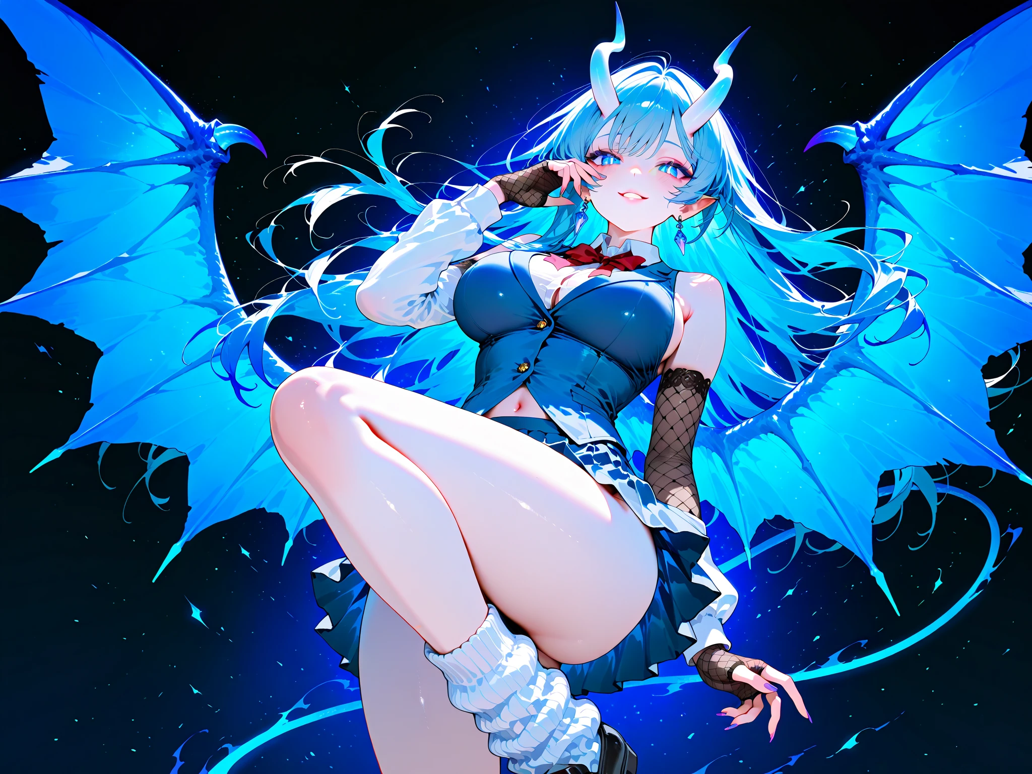 Highest quality、masterpiece、超High resolution、(Photorealistic:1.4)、Girl 1 person、Long, bright green hair、Straight hair, Shiny and beautiful hair、White and glowing skin、sexlyなサイバーパンクガール、((Ultra-Realistic Details))、Shadow、Octane Rendering、Super sharp、Ultra detailed face、Fiberglass、Luminous tube、Very intricate details、Realistic Light、CGSoation trend、(Green Eyes)、(To the camera)、Neon Details、Mechanical Limbs、Mechanical vertebrae attached to the back、Cervical vertebrae mechanically attached to the neck、Wires and cables connected to the head、((valkyrie))、((Beam Cannon))、Combat Stance、((Seductive pose:0.8))、(Light_smile:1.0)、whole body(masterpiece, Highest quality, Very detailed, absurdes)1.5, 1 Girl, (sexly, Beautiful woman, Perfect Face, Perfect Eyes, Perfect female body, Huge breasts)1.5, (morrigan_Installment payments_I love my wife, Long Hair, green_hair, Front hair, devil_girl, head_wing, wing, animal_printing, pantyhose, one_printing, one_wing, printing_legwear, bride_my, Tight suit, just_b Shoulder, Cleavage, black_wing, orange_my, string_Tight suit, black_footwear, Bat printing, clothing_cut out, purple_wing, heart_cut out, low_wing, black_Tight suit, one, High Leg_Tight suit, purple_legwear, devil_wing, thicker_trim, my, koakuma, cut out_in addition_belly button), (Are standing, Outdoor, Gothic cathedral in the background, Night Sky), Perfect lighting, Smooth, High resolution, Huge boobs, Cleavage, Chest bulging like crazy, Fitness Model, Laughter, Sweat, Red cheeks