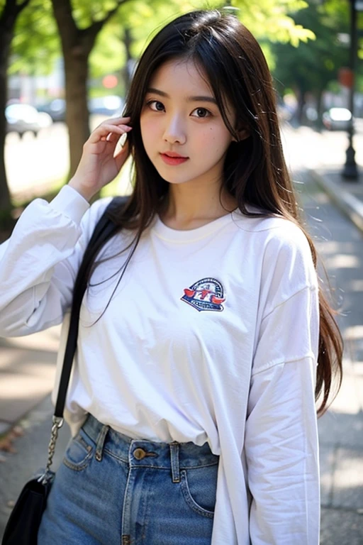 there is a young girl holding a cup of ice cream in her hand, girl cute-fine-face, cute natural anime face, with cute - fine - face, sakimi chan, chiho, 奈良美智, young cute face, beautiful japanese girls face, brown hair and large eyes, cute kawaii girl, beautiful light big eyes, (masterpiece:1.0),(best_quality:1.0), ultra high res,4K,ultra-detailed, photography, 8K, HDR, highres, absurdres:1.2, Kodak portra 400, blurry background, bokeh, lens flare, (vibrant_color:1.2),professional photograph, (beautiful_face:1.5),(narrow_waist),