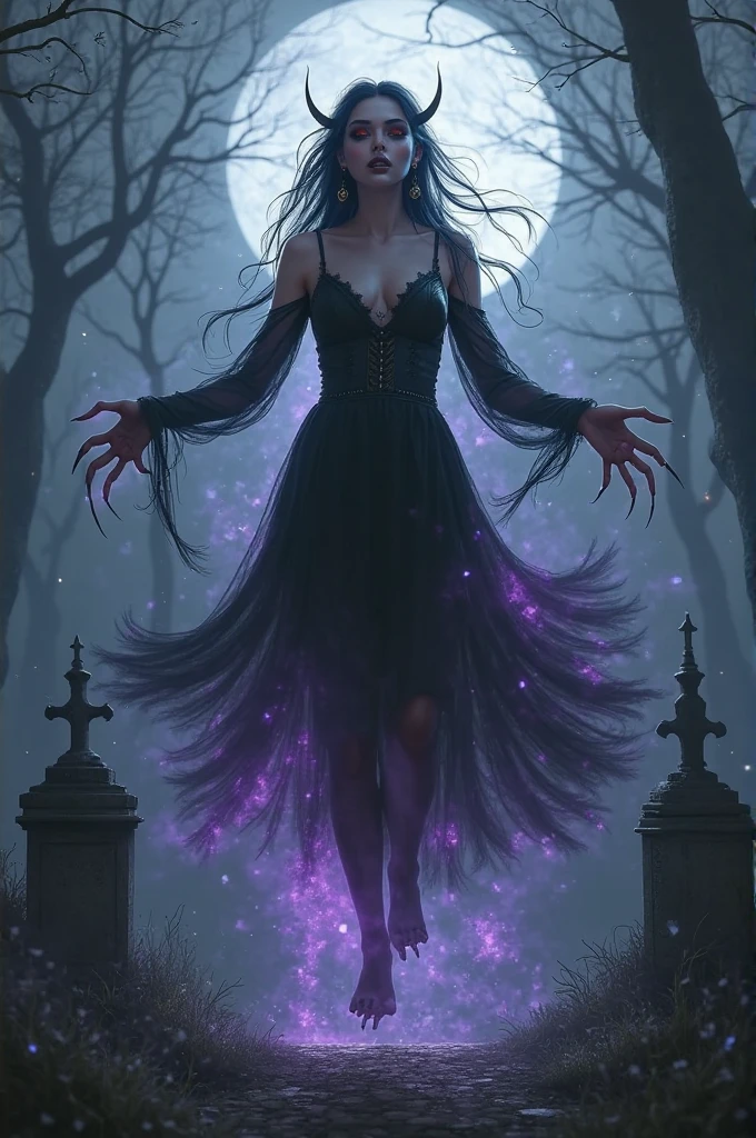 naked　Purple Hair　female　Big Breasts　ghost　　　　　　　　　　