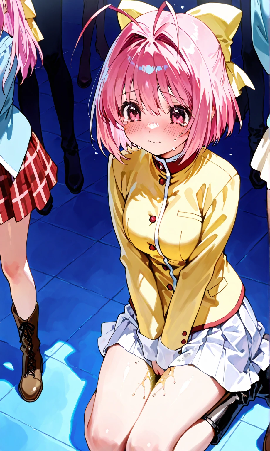 female pervert　Pink shorthair　High school students　Colossal tits　ssex