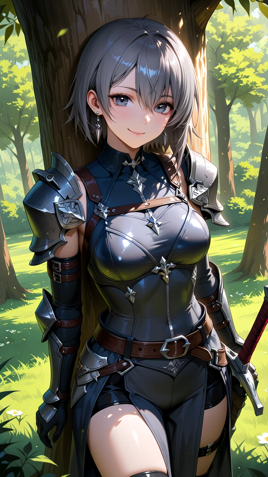 Asuna, Asuna_(star), (1 girl,alone) ,fantasy, High resolution, 19 Private, original, (Sheath on the waist:1.3), smile, , short hair, medium breasts, view viewer, bangs ,Hazel Eye Detail, , put your hand on your chest,(brown hair,short ponytail hair:1.5), ,short hair, Are standing,straight, Avec,(Full body Esbian:1.1), white thighs,(Avec:1.4),Close-up of a woman in armor holding a sword, armor girl, bikini armorのfemale knight, bikini armor, bikini armor, gorgeous female paladin, female knight, 美しいfemale knightの, beautiful armor, Slender、ゴールドbikini armor, exposure of the abdomen, 華やかなbikini armor, stunning armor, The knight of beauty smiled,vertical navel、skin luster、skin luster、Full body Esbian,Futomo,silver armored boots thighs,Silver armor covered in mud,woman wearing boots、(In the muddy swamps、Boots are stained with mud)、covered with a lot of mud、Mud flows down the body、(The skin is covered with mud)、(The skin is covered with mud)、(The whole body was stained with mud)、Falling into the mud, Mud-stained armor