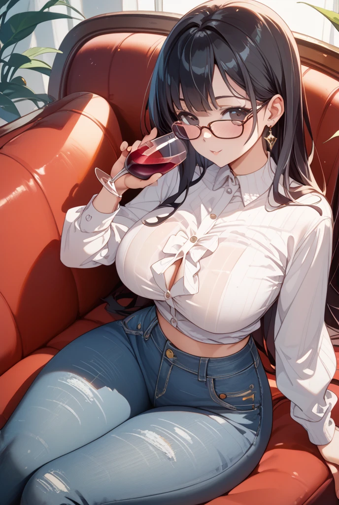 Highest quality,Highest Resolution,A beautiful girl in work clothes crying in her bedroom at night,Black hair ponytail,Very beautiful eyes,(((Drink a drink))),Sweat profusely,Outside the window is a night view,Big Breasts,Tears,Open your mouth wide and drool,Transparent nipples,whole body,front,