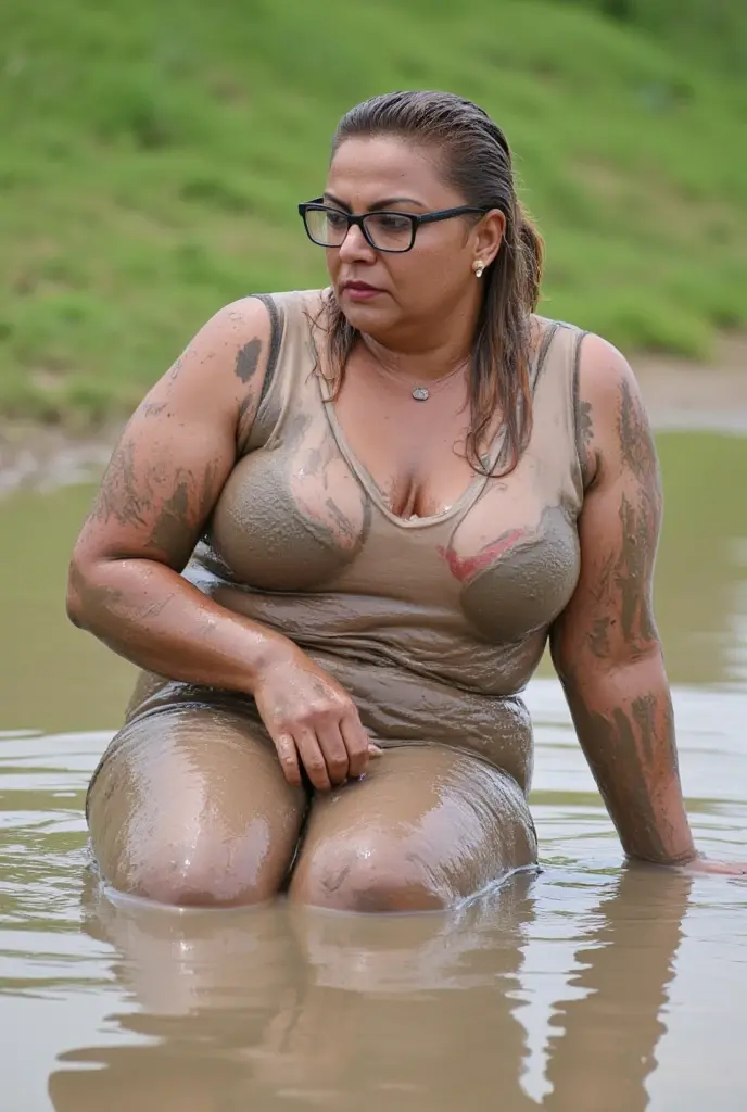 photorealistic woman, age 30, european, chubbw,full nude, black wet long hair, on a muddy landscape, whip scars,fear look, steel necklace,raw photo ,cinematic material, masterpiece, wideview, high detailed,high quality 
