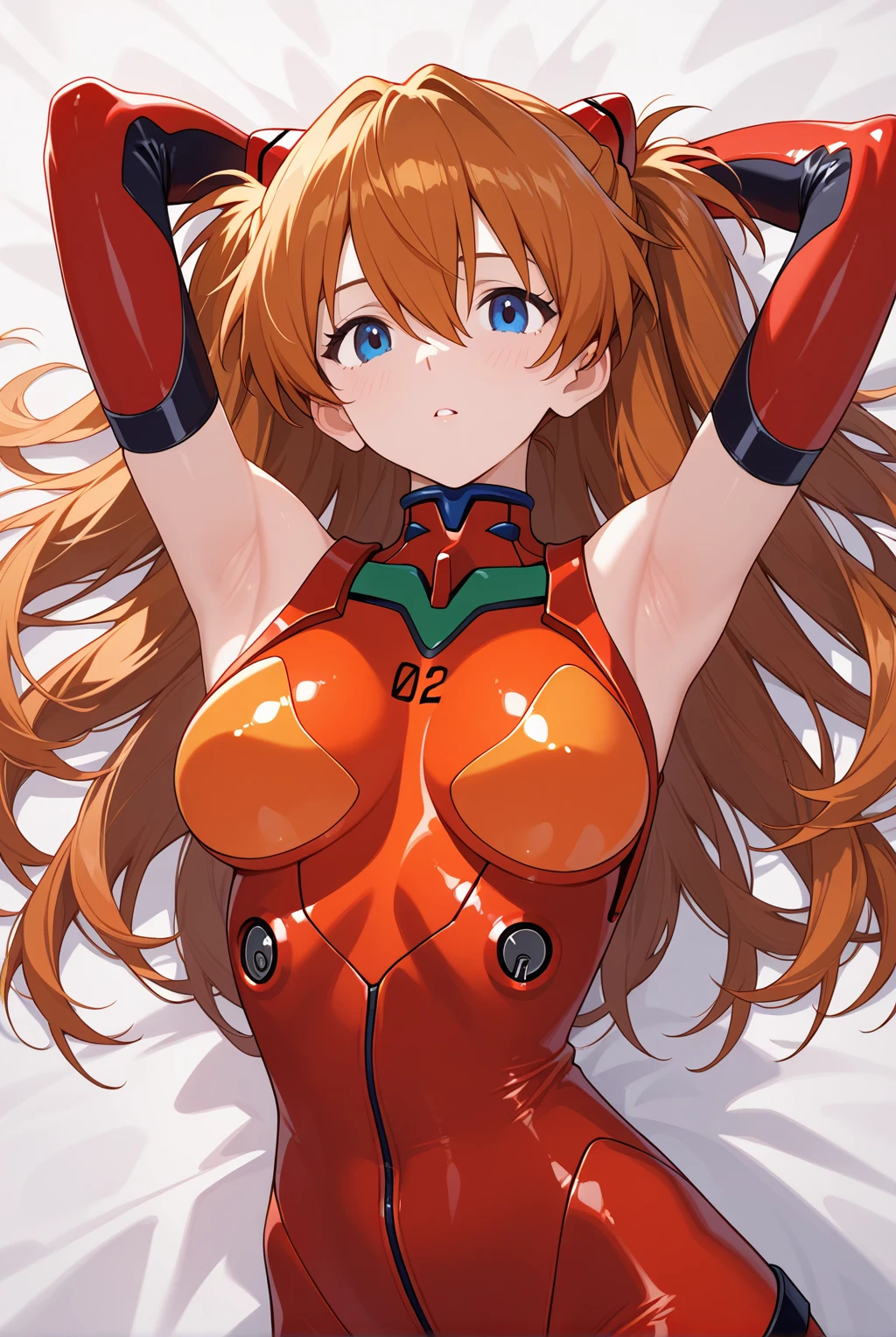 masterpiece, high quality, detailed eyes, 
nsfw, 1girl, solo, , souryuu asuka langley, two side up, hair ornament, large breast, (voloptuous1.0), thick thighs, leggy, oiled skin, shiny skin, light smile, (muscular:0.6), (pubic tattoo:1.0),
solo, looking at viewer, beach, standing, cutout plugsuit, cleavage, skindentation, , choker, thigh strap, (covered nipple:1.0),,(cleft of venus, pussy, cameltoe:1.0)