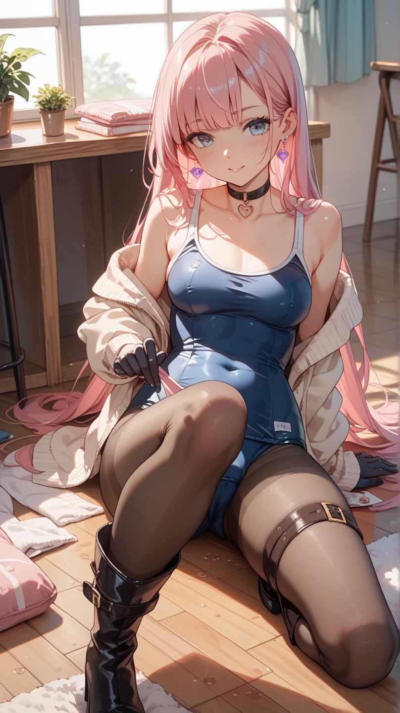 swing，female high-school student，校服，huge tit，Bare chest，hyper HD，Highest high resolution。Pee。Be red in the face。A pink-haired。，high-heels ，The whole body is tied with ropes，The chest was tied tightly。the elf，Raised sexy。
