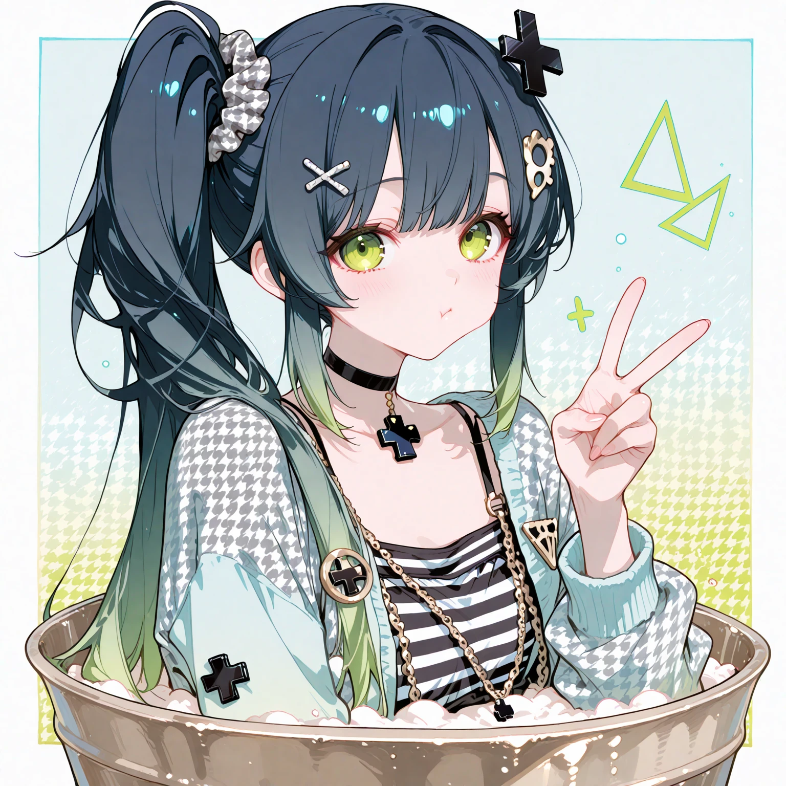 Tazune rirei, nsfw, (loli:1.5), 8k, ultra-detailed, Masterpiece, best quality, perfect lighting, aqua eyes, ((one eye closed)), black hair, side ponytail, nipple peek, pink areola, (1boy:1.5), (fellatio:1.5), (penis:1.5), (bukkake:1.5), (cum on hair:1.5), performance t-shirt, street, outside, portrait, bokeh, blush, embarrassed, spoken heart