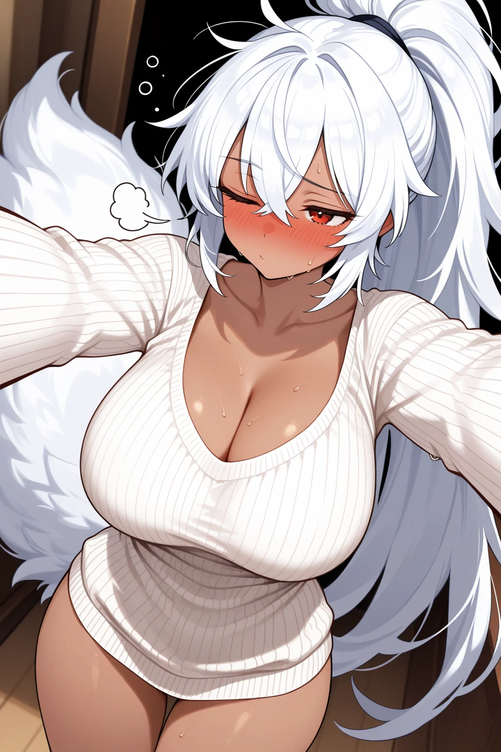 NSFW,(One girl:1.5),ANIME_ghislaine_thong_ownwaifu, www.ownwaifu.com, Ghislaine_Unemployed_Tensei, Dark Skin, Woman with dark skin, Long Hair, Grey Hair, Red Eye, One-eyed, Cat ear, Fur coat, Red headband, Red choker, Green Pants,(Perfect hands),(Perfect Anatomy),(masterpiece),(highest quality),(Sexually aroused face:1.5),(Lustful face:1.5),Embarrassed,blush,Leg spread,,(One Man Man:1.5),(Having sex:1.5),(Ecstasy face:1.5),(orgasm:1.5),Ahegao、Roll your eyes、squint、Open your mouth、Stick your tongue out、Naughty face