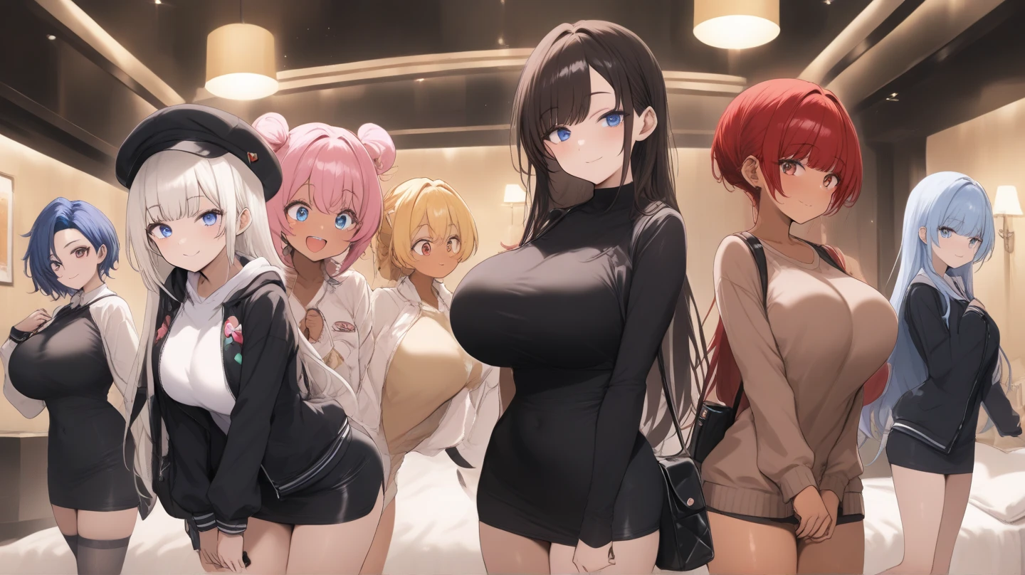 masterpiece, lots of detail, 4k, 8k, ((ultra-detailed)), highres, soft lighting, 3girls, school uniform, hallway, summer, big breasts, sweater, panties, {loose clothes|sweater}, {green eyes|red eyes|blue eyes|gold eyes}, {bangs|pubic hair}, {very long hair|short hair|curly hair}, {red hair|black hair|blonde hair|multicolored hair|green hair|purple hair}, {twintails|ponytail|loose hair|bob cut|hime cut|tomboy}, warm, detailed hands, {low angle|medium angle|high angle}