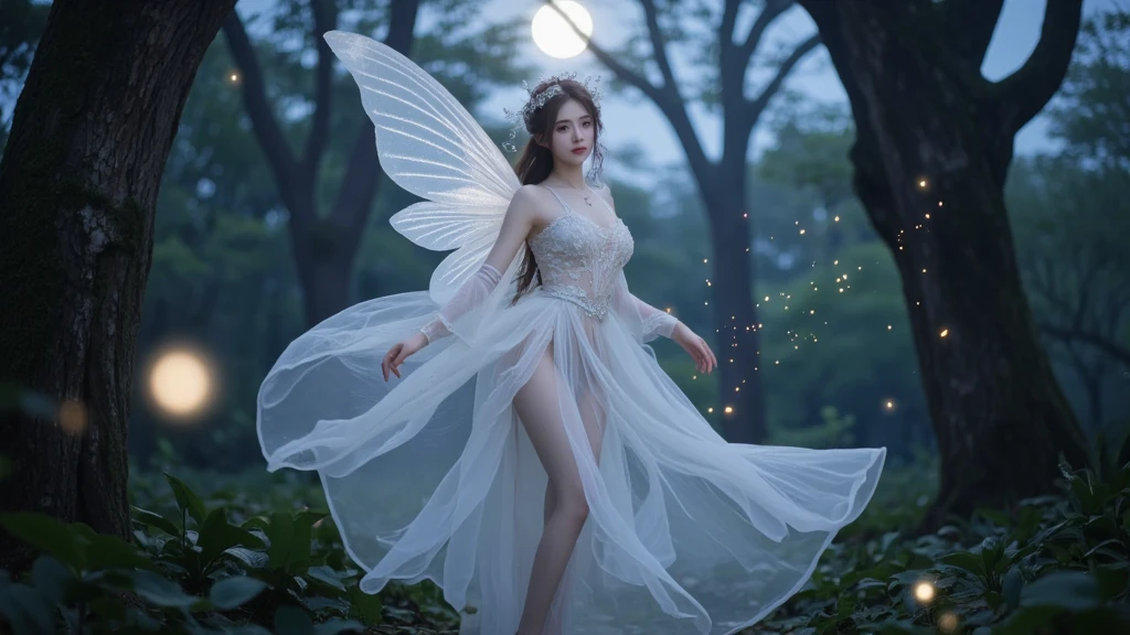 ((best quality)), ((masterpiece)), (detailed), perfect face, water fairy, full body, water wings, perfect hands, fairy dress, highly detaited face
