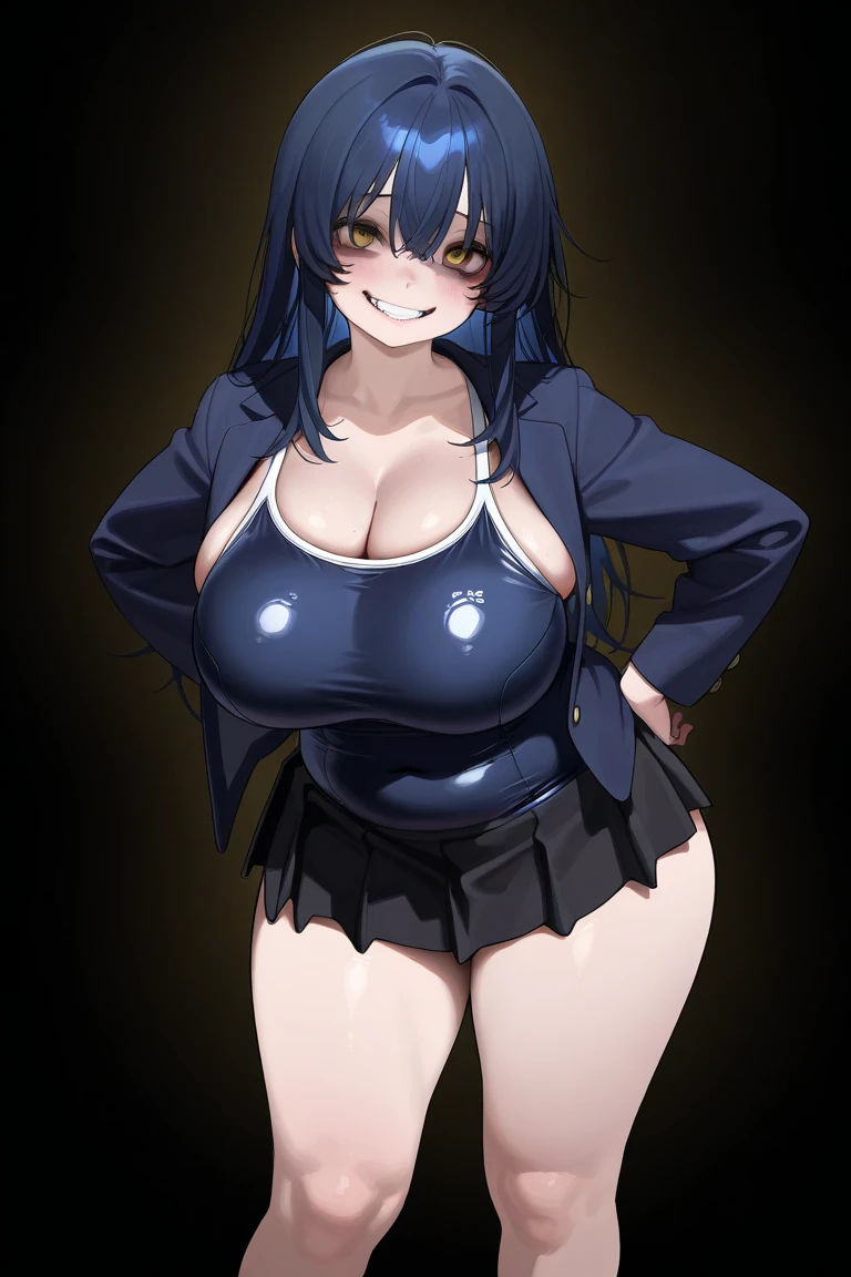 Cute Girl, Extremely Thick, Curvy, Excessively Busty, Beautiful, Inside a Modern House,