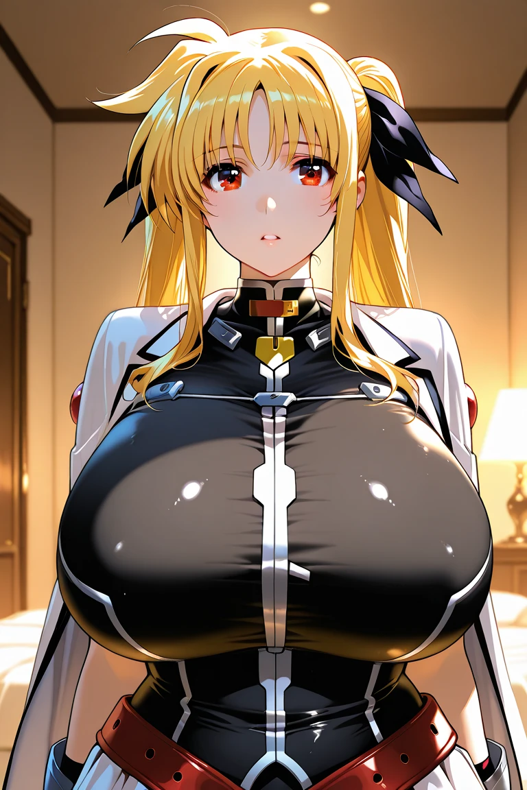 masterpiece,Write neatly,Beautiful adult woman,Jeanne d'Arc,Blonde,D cup breasts,uniform,front,bedroom