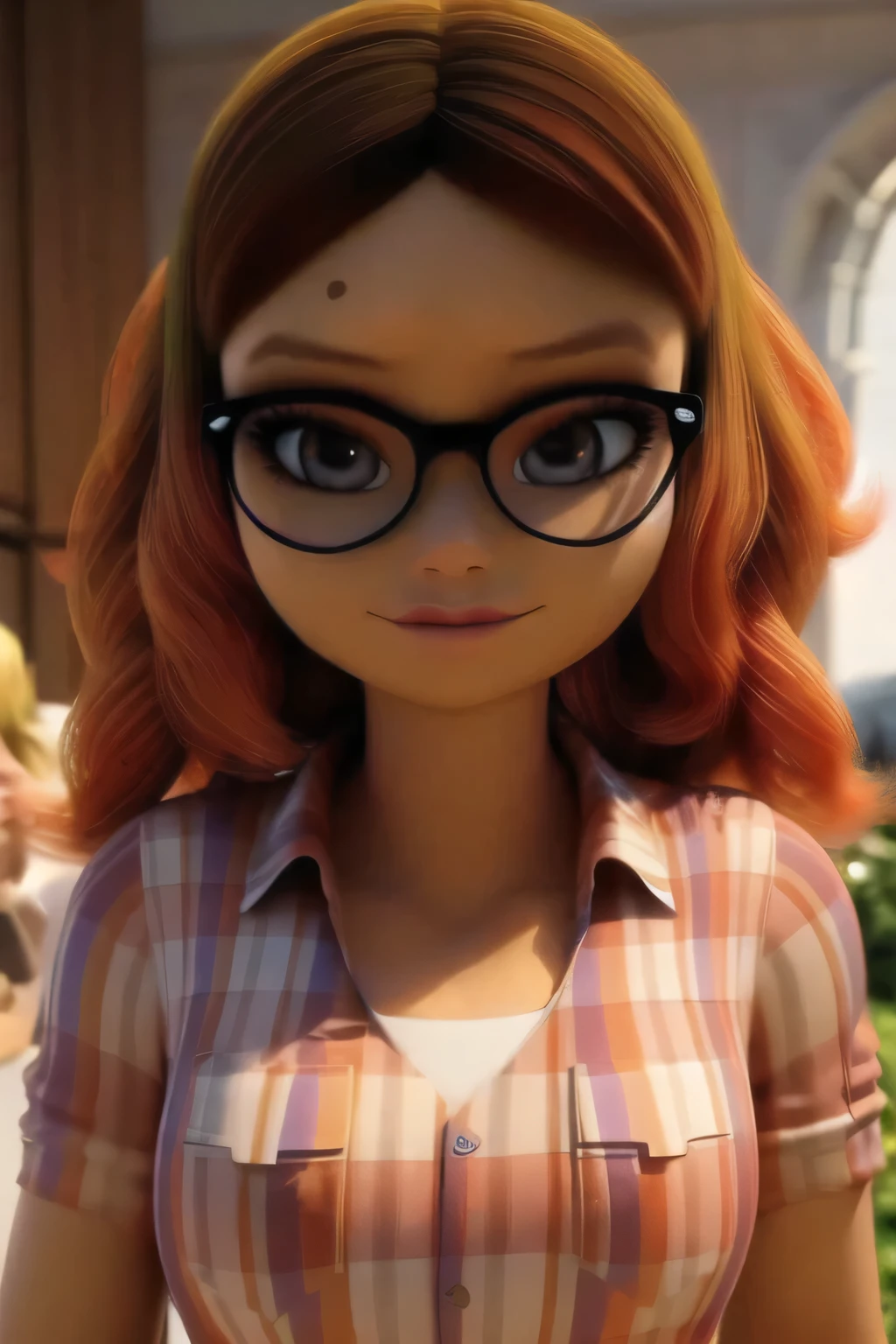 (8k, RAW photo, best quality, masterpiece:1.2), (intricate details), perfect eyes, perfect face, perfect lighting, beautiful, (masterpiece:1.2), (best quality:1.2), 1girl, solo, alya, glasses, brown eyes, beauty spot, vore