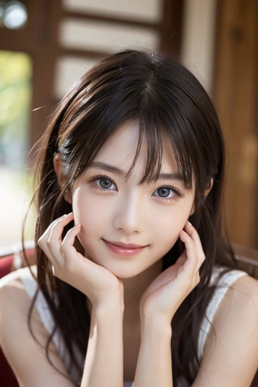 (top-quality,​masterpiece:1.3,超A high resolution,),(ultra-detailliert,Caustics),(Photorealsitic:1.4,RAW shooting,)Ultra-realistic capture,A highly detailed,High resolution 16K human skin close-up。 Skin texture natural、,The pores are、Must be detailed enough to be easy to identify。 Skin should look healthy with even tones。 Use natural light and color,女の子1人,japanes,18year old,kawaii,A dark-haired,ポニーテール,smil,Looking at the camera,SEA,下着食い込む、全身、SEXY、よだれ]