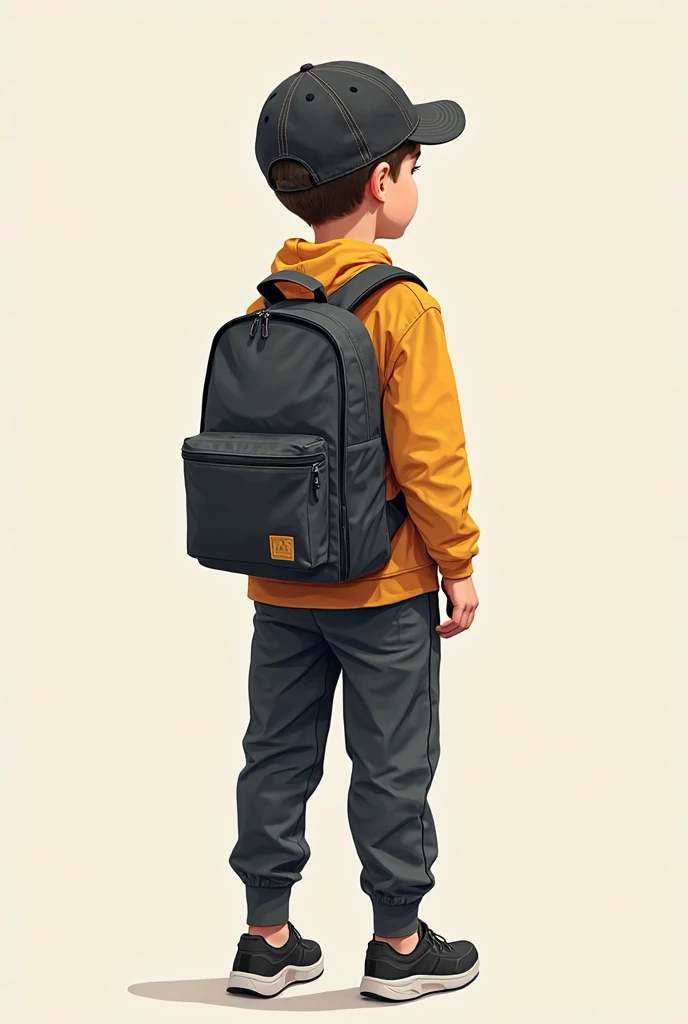 3-year-old child, male, in 3d drawing, with backpack on his back, --auto --s2