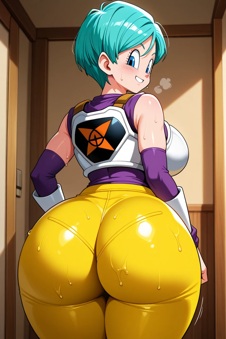 Piccolo fucks Bulma from Dragon Ball hard in the ass (Piccolo's cock is green, big and thick); fine details in Bulma's expression; expression of pain and pleasure; there is cum dripping from Bulma's ass; There's blood on Bulma's ass (There's blood on Bulma's ass); explicit sex; explicit image; adult content; masterpiece; best quality, high resolution; highly detailed face and skin texture; detailed eyes; detailed cock; detailed fuck; explicit sex