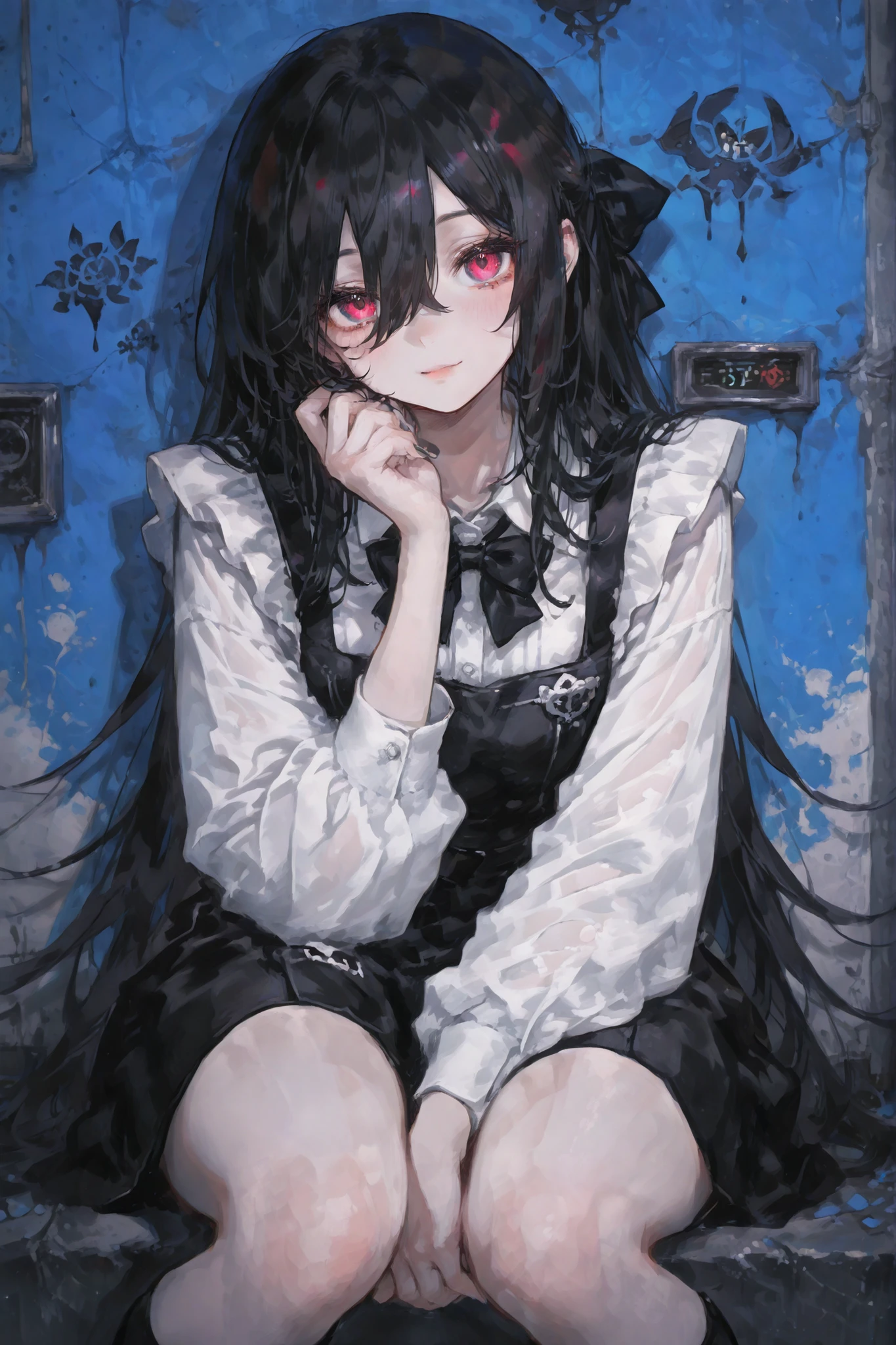 ((top quality、masterpiece、High Sensitive、high resolution、detailed depiction、depiction of a delicate face、Japanese Yokai、Painted wall、