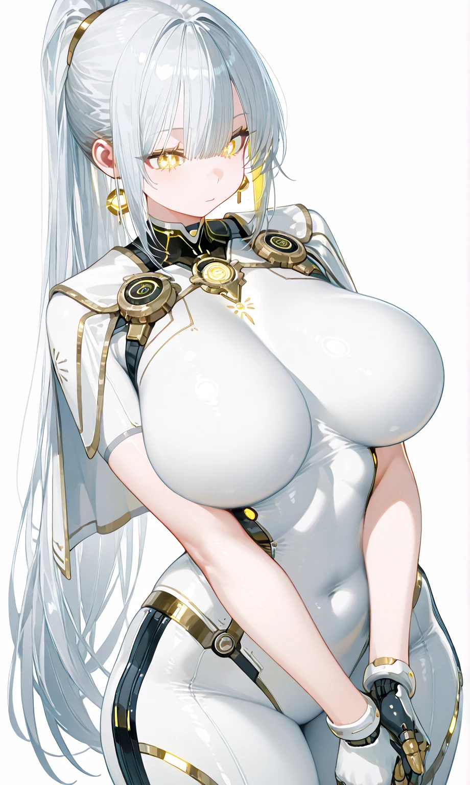 (Very detailed、Highest quality、Best image quality、masterpiece、8k)、(shoulder-length blonde hair:1.5、Medium Long Hair)、(smile、Open Mouth) 、(Hilarious)、(Big eyes)、(Beautiful and shining eyes)、(Detailed anime eyes)、(Puffy eyes)、(Big Breasts:1.8、only breasts are in full view :1.5、bare breasts:1.5 、bare nipples:1.5、 thick nipples、erection of nipple、pepperoni nipple、necklace)、((SFW Huge Body:1.8))、(knight armor、Wearing white bikini armor:1.5、High leg T-back、Arm Armor、Leg armor:1.5、armor on the waist:1.5、Waist belt:1.5、Thigh-high socks、Garter Straps:1.5、Put on a helmet:1.5)、(Cowboy Shot)、(Hands on hips)