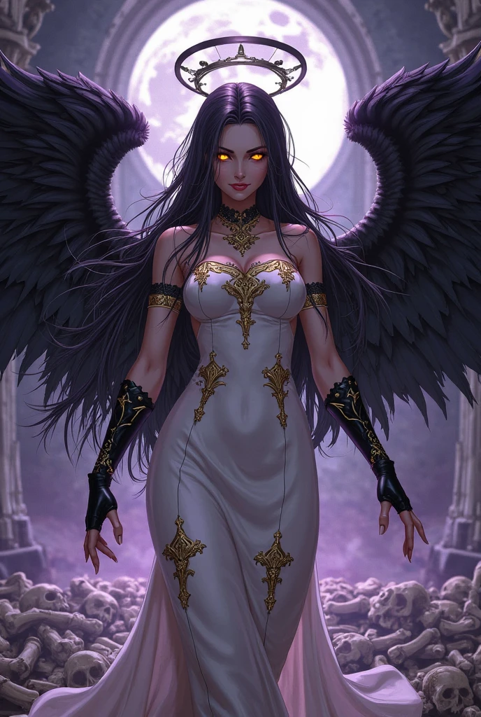 (8k, Foto RAW, melhor qualidade), (Realistic, photo-Realistic:1.37) ((ARTE SURREALISTA)), ((DARK FANTASY ART)), Uma jovem loira com vestido branco com asas, ((the wing on the right is that of a devil and the wing on the left is that of an angel)), half angel half demon, symmetrically divided in half between angel and demon, hands hold a heart floating in the middle of the chest, ((YU-GI-OH! CARD CHANGE OF HEART)), ((A single person in the photo)), ((dualidade)), ((dualidade luz e trevas)), ((DARK ANGEL)), ((DUAL FACE))