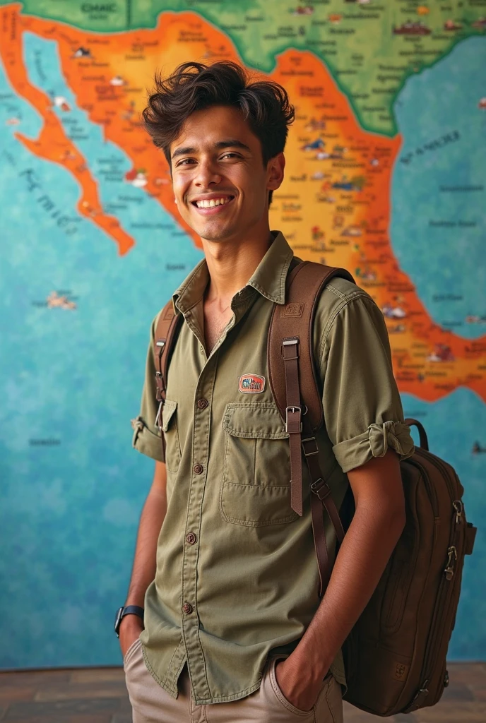 Boy wearing an Adventist Pathfinder club uniform in Colombia