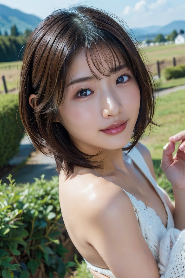 (8k、highest quality、masterpiece:1.2)、(Intricate details:1.4)、(Realistic:1.4)、Tabletop, highest quality, One Girl, (beautiful girl:1.3), (14 years old:1.2), Very fine grain definition, (Symmetrical eyes:1.3), (Browsing Caution), (Naked, Cute off-shoulder, Naked:1.3), Beautiful breasts, Brown eyes, Parted bangs, Brown Hair, Upper teeth, thin, Wet,Crisp details, Super Detail, Realistic skin texture, Detailed aspect, Beautiful details in the eyes, Highly detailed CG Unity 16k wallpaper, compensate, (Detailed Background:1.2), Shiny skin, whole body、Drawing from head to toe,(())、from the front、