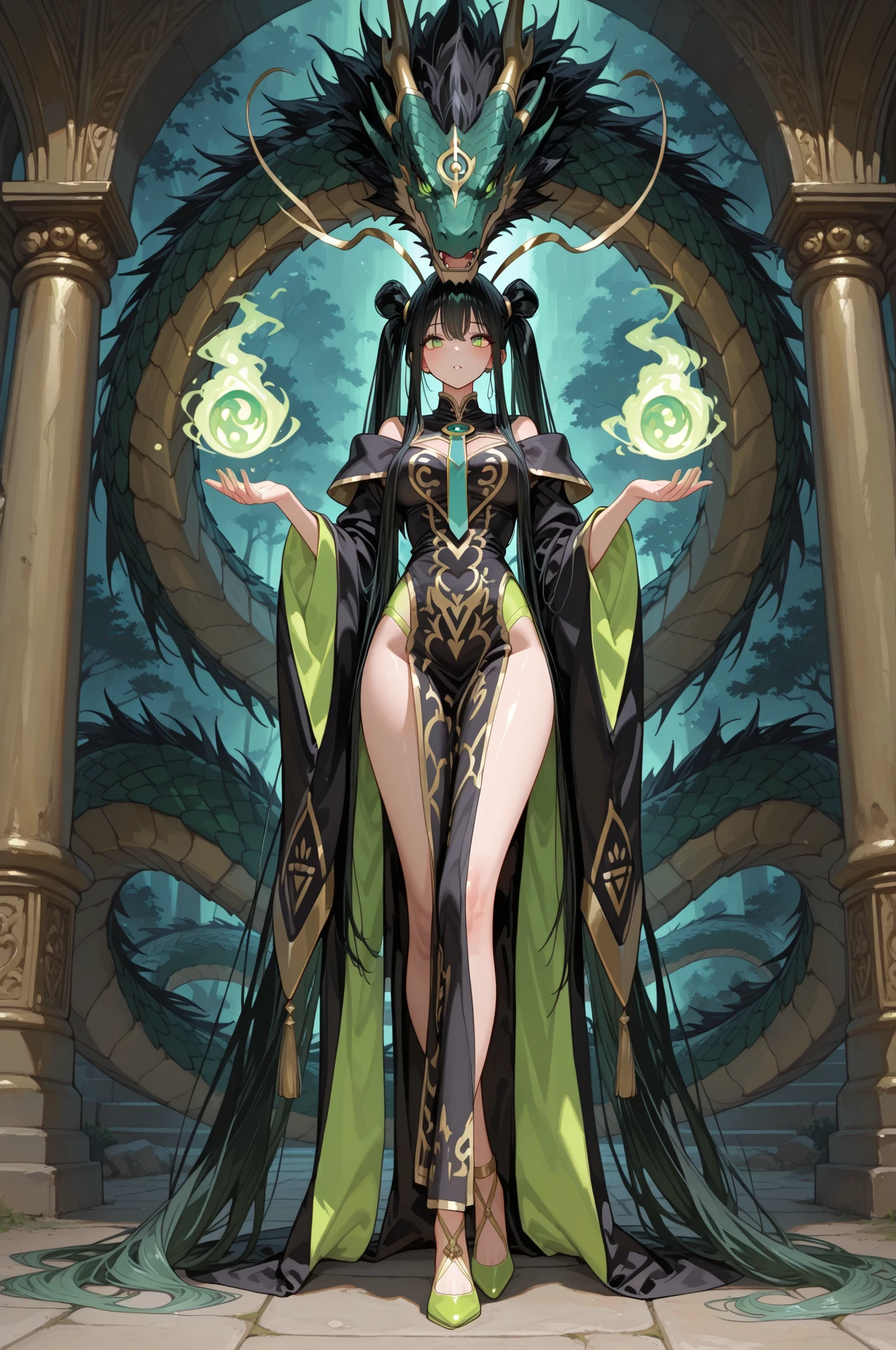 Morgan Feller,Leprechaun of Evil Lake,King Arthur's eldest sister,huge tit,Sitting on the lake,scantily clad,Evil magic,sexy for,Sexual temptation,full bodyesbian,(naked leg:1.5),ssmile,high-heels,Gloomy atmosphere,Black smoke,Cthulhu,Gothic flower stand,Purple decorative panels, abstract artistic, Alphonse Mucha (tmasterpiece, best qualtiy, A high resolution: 1.4), A detailed, Complicated details, 4K, Color splattering, Line art, Fibonacci, (tarot cards),Cards,nigth,Red Moon,Leprechauns in the lake,Purple vines,