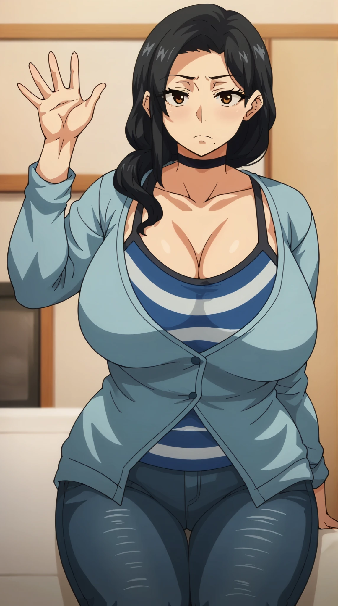nsfw,Official Art,1Girl,masterpiece,Write neatly,Beautiful adult woman,Hibiki Tsukahara,Sexy expression,School Swimsuit,First-person view,bedroom