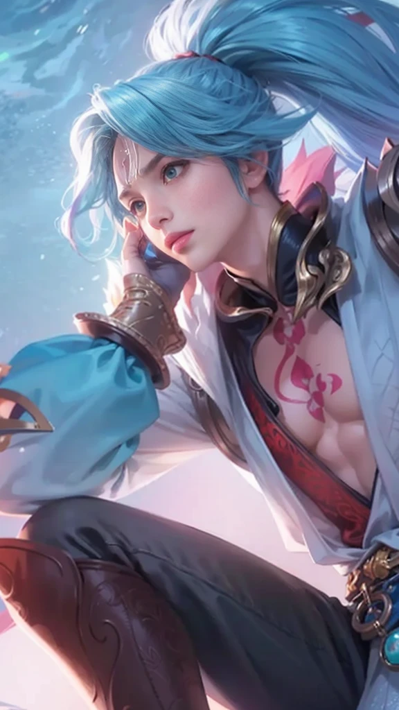 a close up of a girl (mobile legends character detailed black hair, big booobs , shadowbringers cinematic, 4 k detail fantasy, a beautiful fantasy empress, game cg, xianxia fantasy, xianxia hero, 2. 5 d cgi anime fantasy artwork, cinematic goddess close shot, ruan jia and artgerm, wow 4 k detail fantasy, hyperdetailed fantasy character
