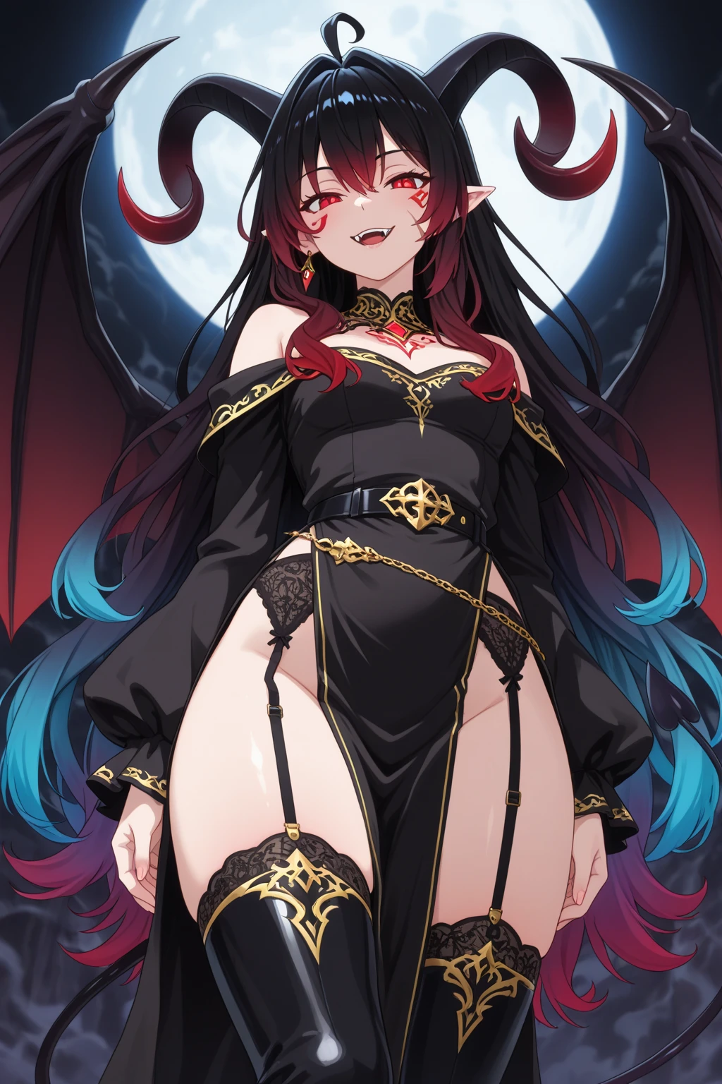 masterpiece, best quality, solo, high fantasy costume, ((white background)), full body, multiple views, lingerie, succubus, dragon horn,