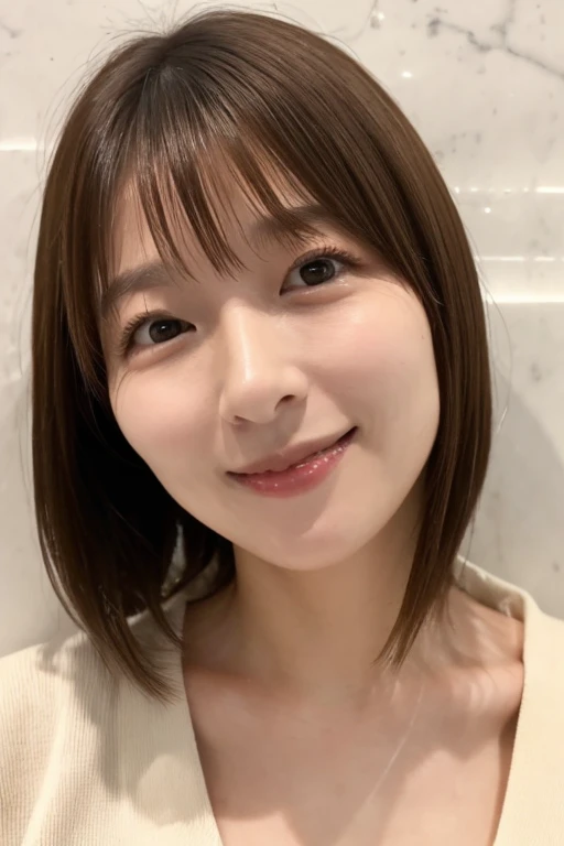 one girl, (a beauty girl, delicate girl:1.3), (16 years old:1.3), smile,medium hair,dynamic pose, break,((nsfw,nude,open clothes,topless,nipple,Small areola)),color jacket,sitting,bench break, very fine eyes, (symmetrical eyes:1.3),(navel), break, (city), perfectly trimmed fingers, break, small breasts, brown eyes, parted bangs, brown hair, break, (eyes and faces with detailed:1.0), break, (masterpiece, best quality, ultra detailed, detailed face, 8k),