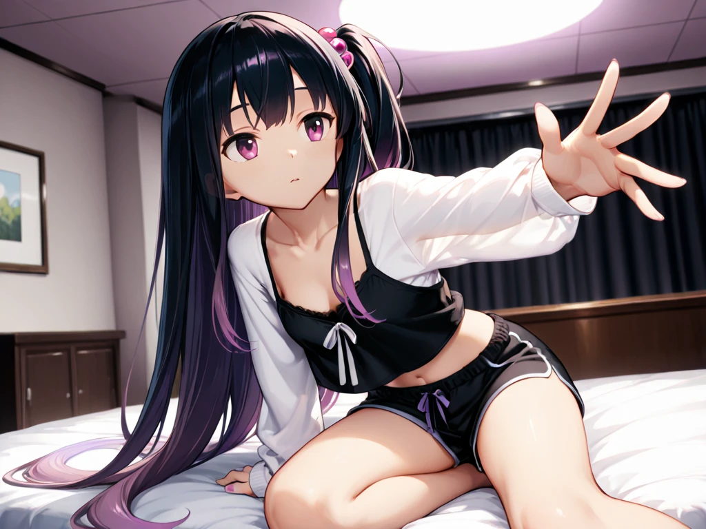 anime - style image of a woman in a black and pink outfit sitting on a bed, seductive anime girl, smooth anime cg art, photorealistic anime girl render, render of a cute 3d anime girl, guweiz, , cute anime waifu in a nice dress, 8k high quality detailed art, 3d anime girl, beautiful anime girl