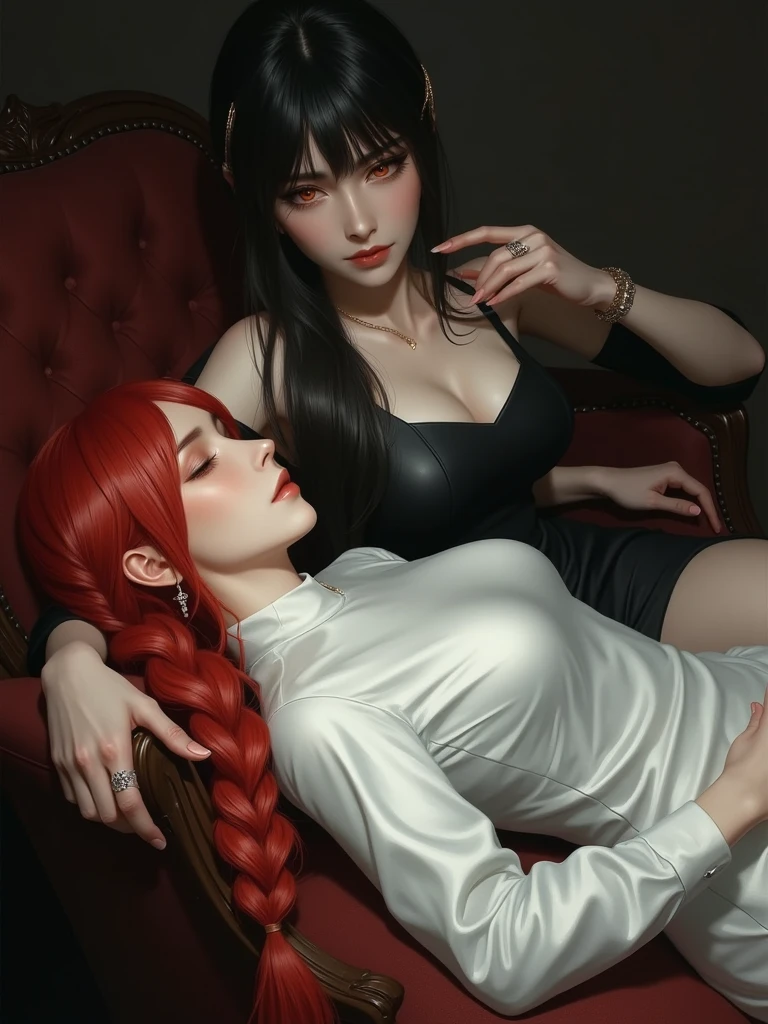 Soles of feet,Soles,Toes,Looking up,Lying down,2Women,Feet,Toes,Red Hair,Sexy,naked jersey, Holding a long sword,Side Breast, Sexy的大腿,Hold a brush in hand,Delicate face, Dark eyes, A faint smile, Become a, Big breasts, Moonlit sky,Night sky background,Sea,Waves,Rose