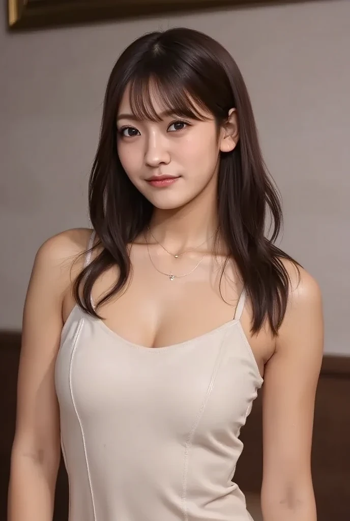 master piece、master piece、quality、quality、real face、Upper body、breast enhancement、Shirt with wide open chest、cleavage、pretty big breasts、Pink nipples and upturned breasts、realistic、unified、8k wallpaper、official art、unified8K墙 、Ulzzang-6500、(original: 1.2)、(realistic: 1.4)、super detailed、High resolution、super detailed,Gorgeous, finely, cinematic lighting, , (Brown|brunette:1.4), medium hair, (real looking skin:1.2), (light Brown-skinned:1.2),
