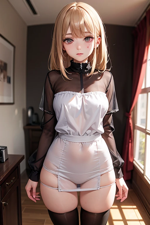 (quality)), ((masterpiece)), Recommended resultsluffly、(see through:1.5)、Full body female love、Squat down、、straighten your back、(Keep hips forward:1.)、、spread 、The slender one、huge 、angle to floor:1.2、low camera angle、There is leakage from the crotch、