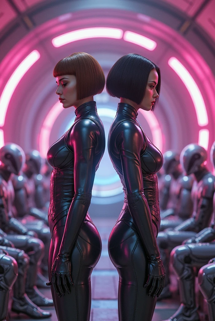 A beautiful woman looks through the window of a futuristic room in the futuristic spacecraft at the jungle grom above in the distance. The woman has ((white skin)), (pale skin), juicy lips, large green eyes (afro curly black hair), wet skin. His face is close to the glass, his hands resting against the glass. You can see the large fatigue on the face. face in profile, Profile photo, shoulder frame. Perfect hands, (she os wrapped in a sheet), She is naked, wet skin. The interior of the futuristic ship is white and black. (Bright morning light)