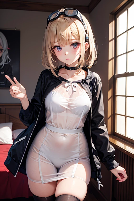 High quality、highest quality、complete limbs、Ultra high definition、Sparkling eyes、Full hands and fingers、slender beauty、bob cut、Wearing a school swimsuit、shiny skin、butt angle
