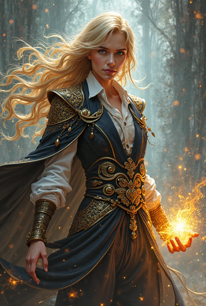1 beautiful woman "Margot Robbie",(Caucasian skin), fire storm, Lightning in the hand, a skirt,glowing light eyes,light in eyes