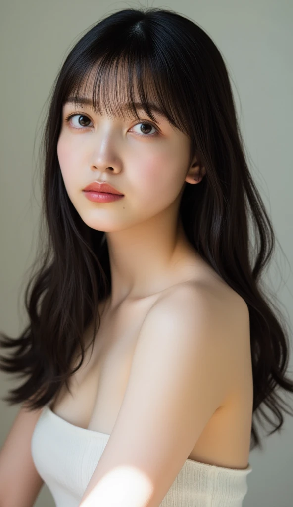 masterpiece, highest quality, One Girl, (beautiful girl, cute:1.3), (15 years old:1.3), Definition of Very Fine Particles, (Symmetrical eyes:1.3), (stage),, Beautiful breasts, Brown eyes, Parted bangs, Brown Hair, (Eye and facial details:1.0)((Browsing Caution))、 (Highly detailed eyes, Highly detailed face)、(Realistic),(High resolution close up), Portrait of a girl from chest to head,(( All Nude))、 Award-winning photo,、flat chest、 (Highly detailed eyes, Highly detailed face)、((15 years oldの少女))、Small breasts、、(Small breasts:1.2)、Small breasts、 (Very few、flat、In many cases、Stomach、Whole Body Ezbian、Medium Hair、Bright light、On the bed、Open your thighs、Spread your legs、Pee、
