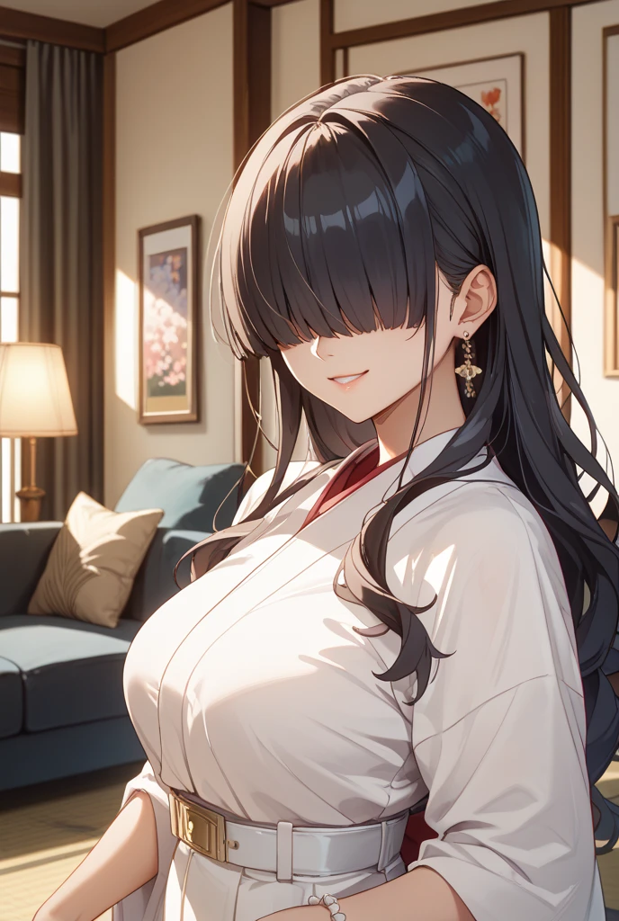 Detailed CG,Ultra-fine illustrations,masterpiece,Highest quality,AW Photo,Realistic,Upper Body,BREAK(white collared shirt:1.5)BREAK,(Pale skin:1.2),Glossy skin, shiny hair,(A 28-year-old woman with medium-length hair and bangs)and(wavy hair)and(brown hair)and(Orange Eyes:1.3),(A little sleepy face),(blush:1.3),The background is the interior of the izakaya,(sake cup on hand),(Biologically correct5Finger),alone