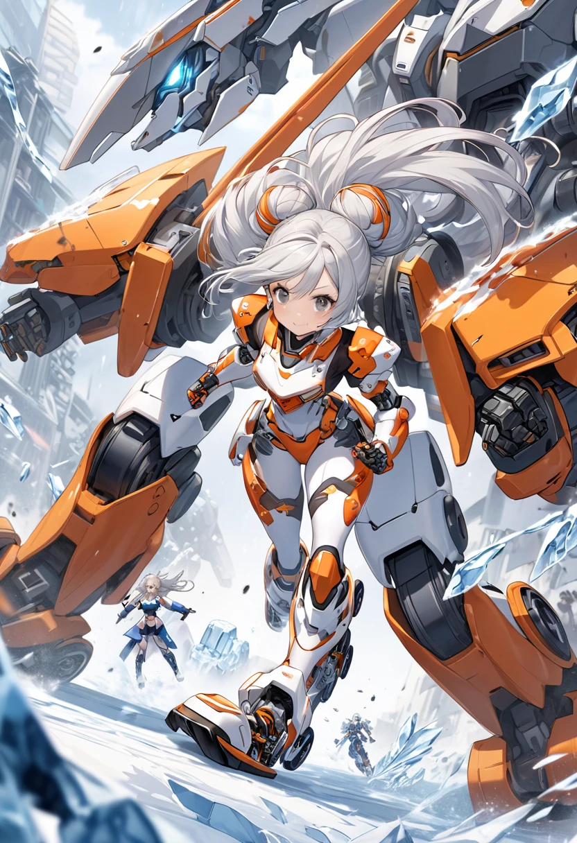 concept art of 1girl  wearing mecha suit, leaning forward ,  flying in the sky , 
ink art, flat color, high contrast, stylish
absurdres, best quality, negative space, 
<lora:FINAL Robort:1>  <lora:nijiMecha:0.7>