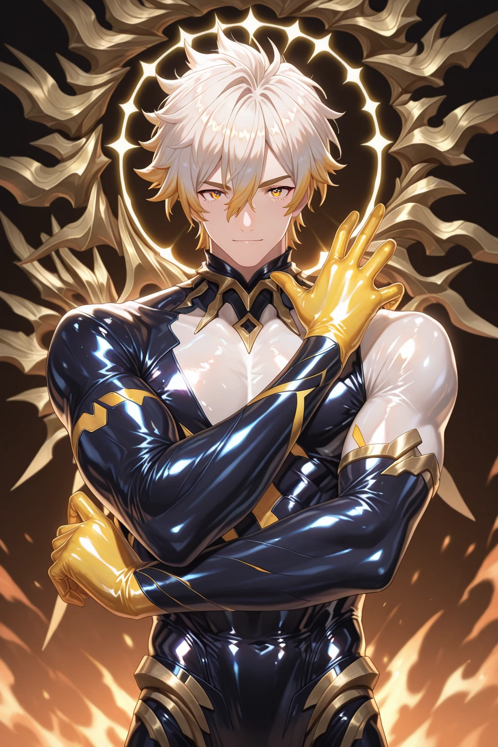 Highest quality,Full body image,2boys〜5boys,Anal Sex,Huge muscles,Devilish wings,Devilish horns,Clear liquid dripping from penis,black costume,Huge erect penis,An angel cloaked in evil aura,The color of the face is Caucasian skin tone.,White suit with blue lines,A wicked smile,Lots of drooling,Brush your hair back and look up,Imminent sexual activity,Shaking violently,Embarrassed,Magic Circle Pattern Tattoo,Excited and excited body,Set gymnastics,Sit in the open-air hot spring bath